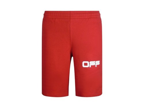 OFF-WHITE OFFWHITE Airport Tape Sweatshorts - Red - OMCI006G20FLE0052584