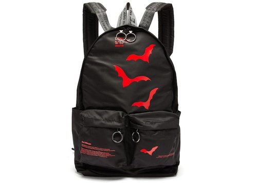 OFF-WHITE OFFWHITE Backpack Bat Print - Black Red