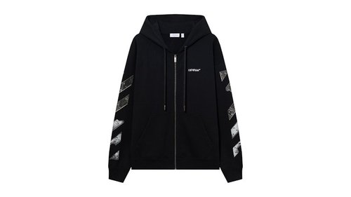 OFF-WHITE OFFWHITE Metal Arrow Skate Zip Hoodie - Black - 44MBE015S26F001001