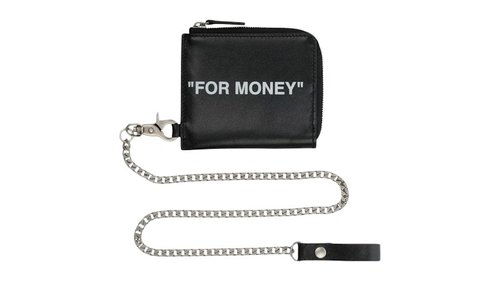 OFF-WHITE OFFWHITE Quote Chain Wallet - Black - OMNC021R21LEA0011001