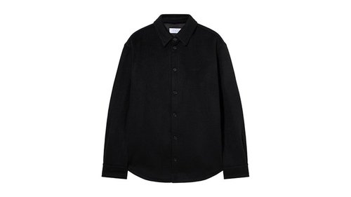 OFF-WHITE OFFWHITE Quote Military Cashmere Overshirt - Black - OMES01CF25FAB0011010
