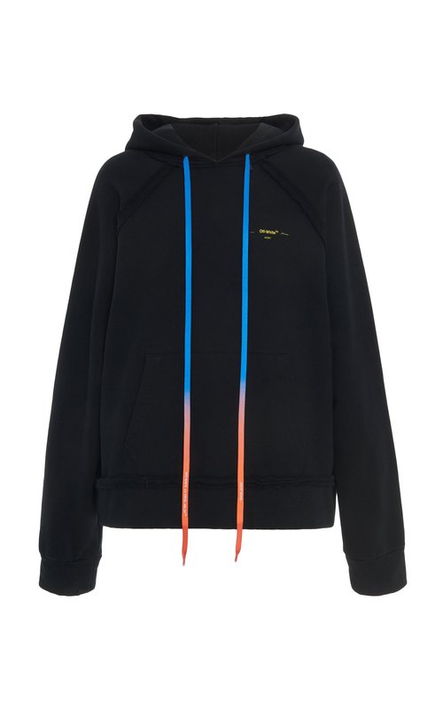 OFFWHITE Oversized Acrylic Arrows Hoodie 'Black/Yellow' Solesense