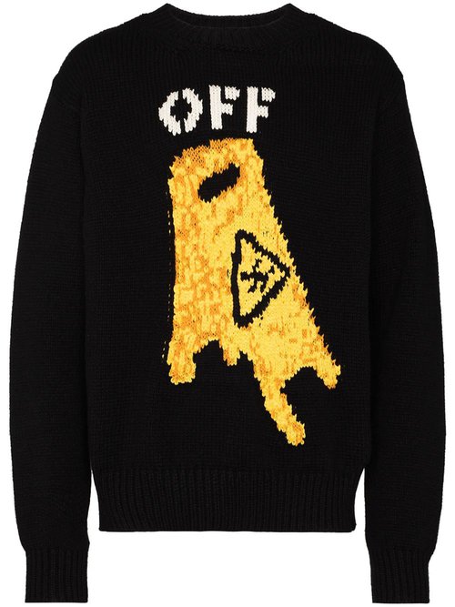 OFF-WHITE Pascal Knit Sweater - Black/Yellow - OMHE054F20KNI0021018