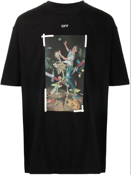 OFF-WHITE OFFWHITE Pascal Painting Print Tee Shirt - Black - OMAA038F20FAB0151001