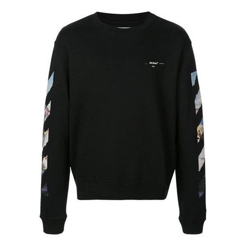 OFF-WHITE Side Stripe Round Neck Ordinary Version - Black - OMBA025R190030121088