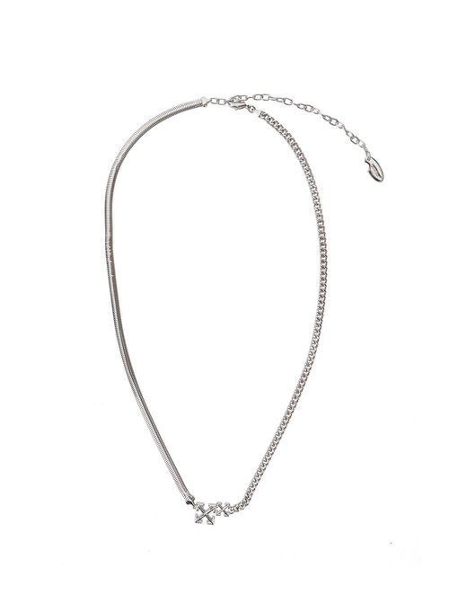 OFF-WHITE Silver-tone Neckalce With Arrow Logo And Lobster Clasp In Metal Man - OMOB15XF25MET0017272