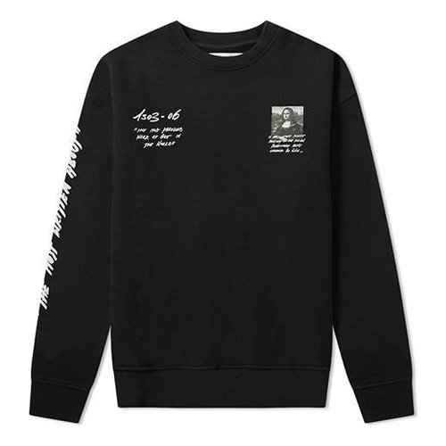 OFF-WHITE SS19 Back Logo Mona Lisa Round Neck Sweater - Black - OMBA035S190030051020