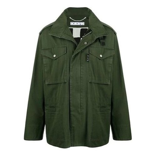 OFF-WHITE Checker Field Jacket - Army Green - OMEL020S21FAB0015710