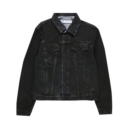 OFF-WHITE Stencil Slim Denim Jacket - Black - OMYE054E20DEN0031049
