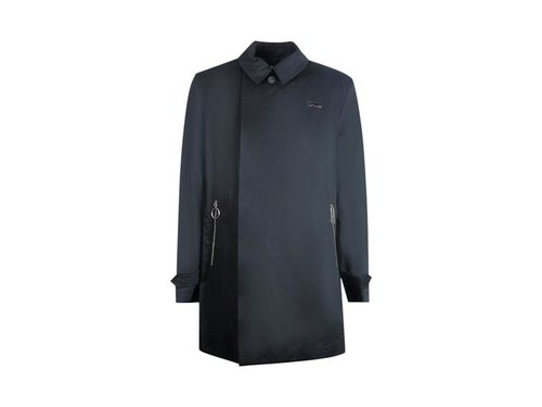 OFF-WHITE Single Breasted Hooded Trench Coat - Black - OMER024S21FAB0011010