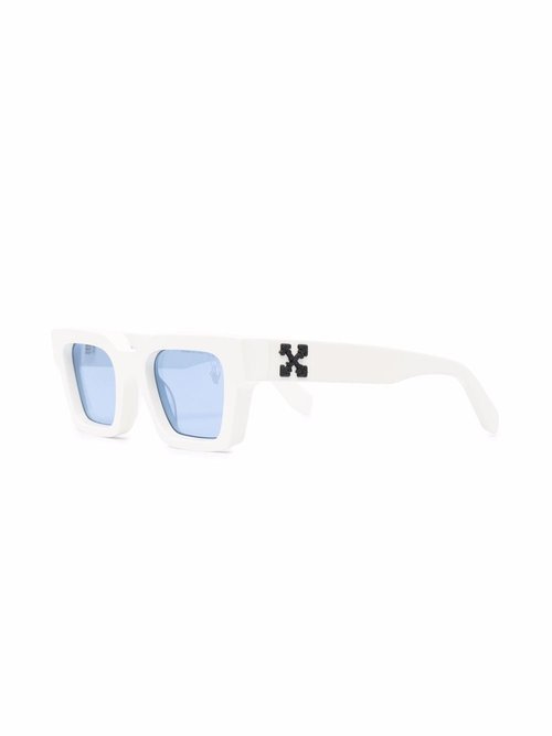 OFF-WHITE Virgil Square Frame Sunglasses - White/Blue - OMRI012R21PLA0010100