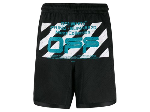 OFF-WHITE OFFWHITE Wavy Line Mesh Shorts - Black - OMCI005R201010041001