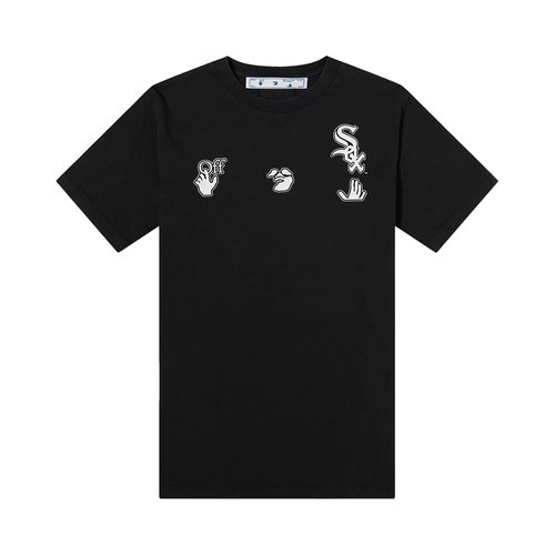 OFF-WHITE◇2021model/mlb chicago cubs teeTシャツ/L/コットン/BLK