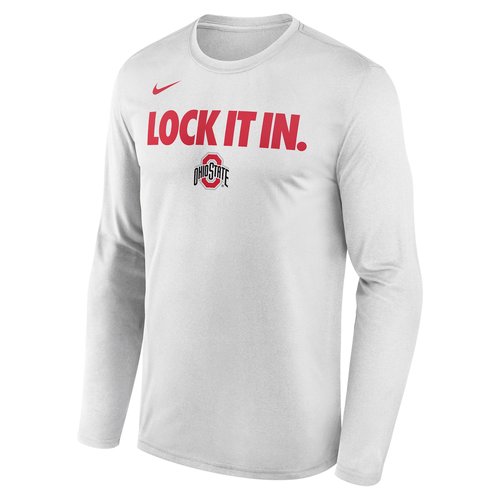 Ohio State 2026 On-Court Bench Nike Dri-FIT College Long-Sleeve T-Shirt - White - M22284P870OSUN-WHT