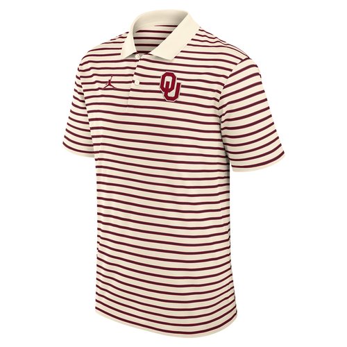 Oklahoma Striped Air Air Jordan Dri-FIT College Polo - Tan/Beige - 0JLX0F2COKN-QX7