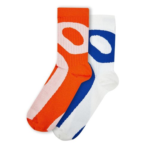 On Liquid Logo Sock High 2-Pack - Ivory/Flame - 2UF10130849
