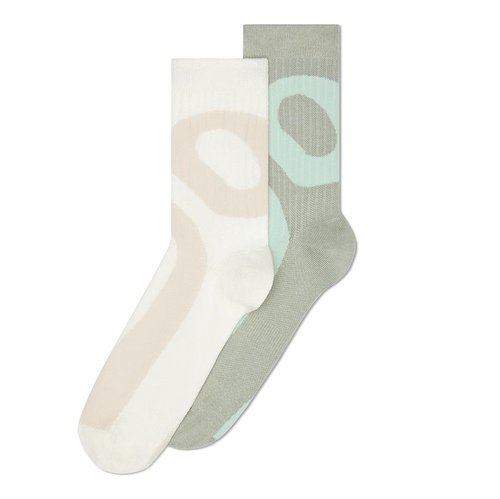 On Liquid Logo Sock High 2P - Ivory/Tin - 2UF10134469