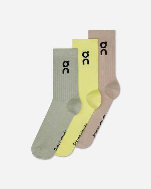 On Logo Sock High 3-Pack - Lemonade/Tin - 2UF10314481