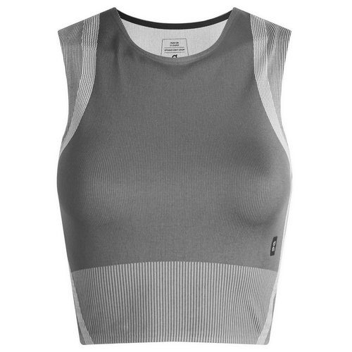 On Gray Studio Knit Crop Sport Top - Rock/Glacier - 1WF10250962