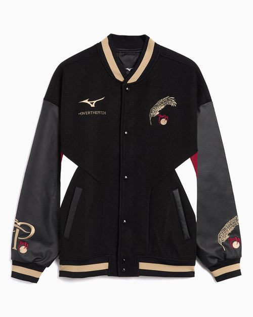 OVER THE PITCH x Mizuno Varsity Logo Varsity Jacket - 32TPAJ02-09