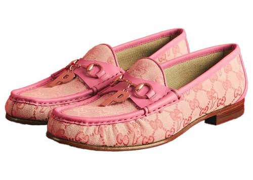 Palace x Gucci GGP Canvas Horsebit P Charm Loafers Pale - Pink