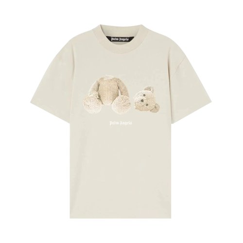 Palm Angels Bear Classic Tee - Beige/Brown - PMAA001C99JER0146160