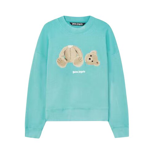 Palm Angels Bear Crewneck - Turquoise/Brown - PMBA026C99FLE0054360