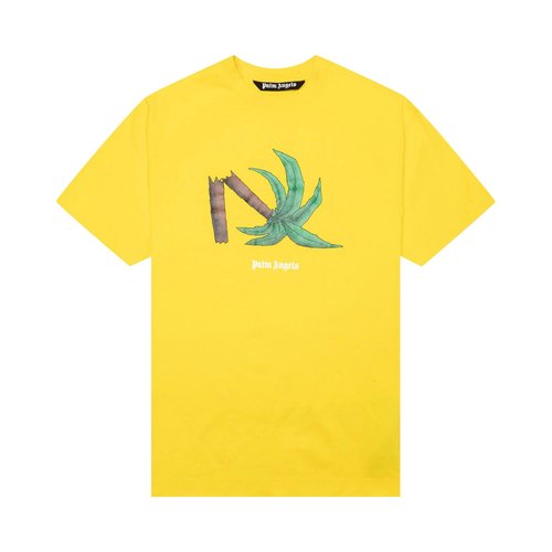 Palm Angels Broken Palm Classic Tee - Yellow/Green - PMAA001C99JER0131855