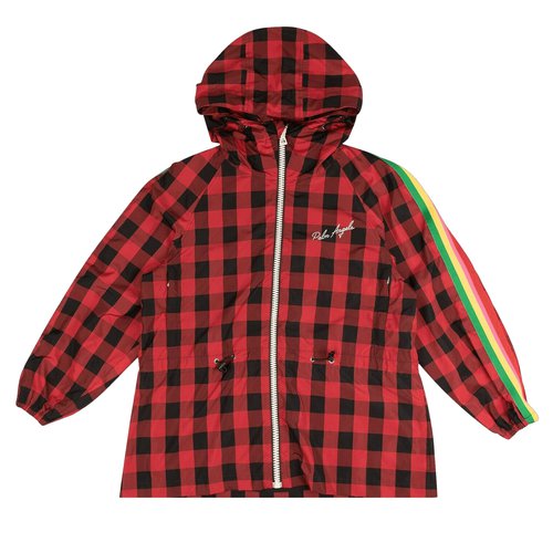 Palm Angels Buffalo Plaid Multicolor Stripe Windbreaker - PWEB004S21FAB0022501