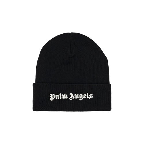 Palm Angels Classic Logo Beanie - Black/White - PMLC022F23KNI0011001