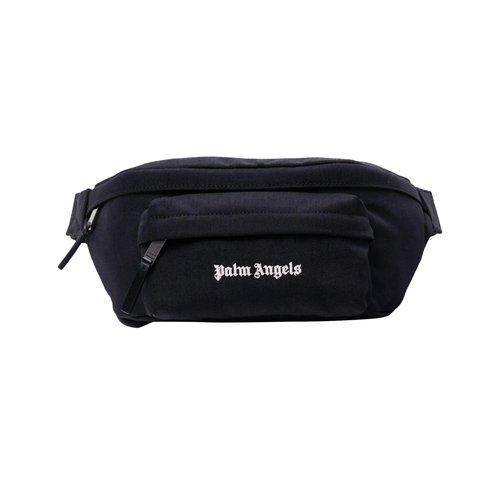 Palm Angels Classic Logo Cordura Fannypack Belt Bag | Size Onesize - Black/White - PMNO009C99FAB0011001