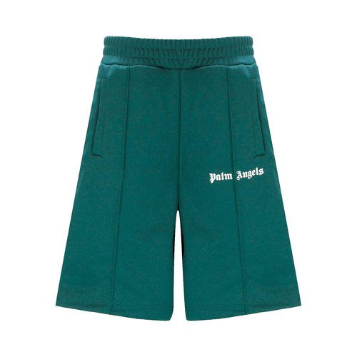 Palm Angels Classic Track Shorts - Forest Green/White - PMCB011C99FAB0025501