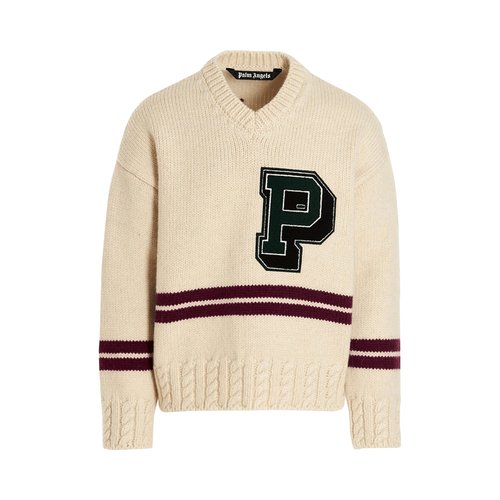 Palm Angels College V Neck Sweater - PMHD007F22KNI0010437