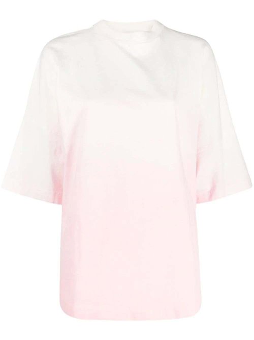 Palm Angels Gradient Overlogo Tee Shirt - Coral/White