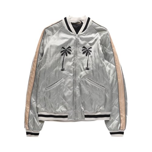 Palm Angels Life Is Palm Souvenir Jacket - Grey Black - PMEA110F22FAB0020910