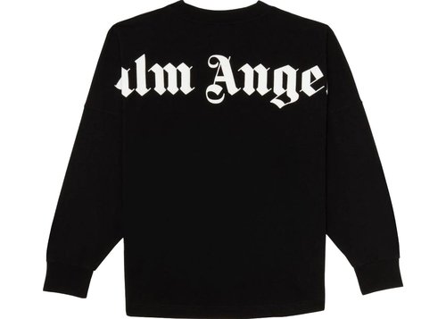 Palm Angels Logo Long Sleeve Tee Shirt - Black