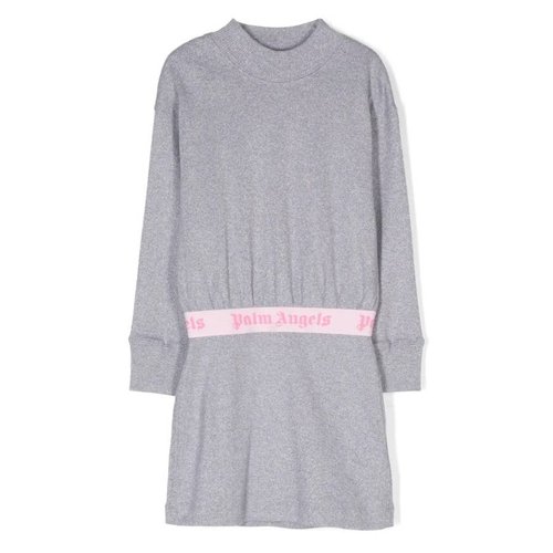 Palm Angels Logo Waistband Lurex Dress - Blue/Pink/Silver Tone - PGDB029F24FLE001-7230