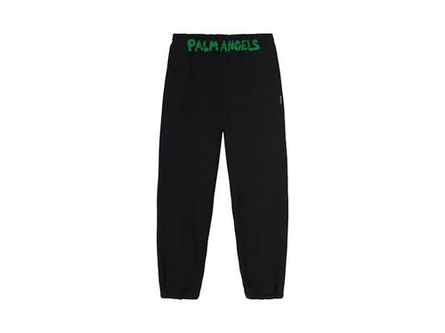 Palm Angels LogoPrinted Elasticated Waist Track Pants - Black/Green - PMCH011S24FLE0021070