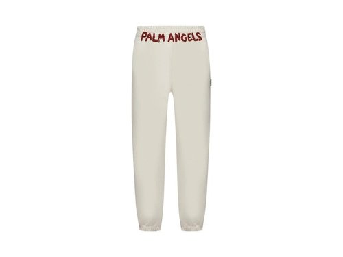 Palm Angels LogoPrinted Elasticated Waist Track Pants - White/Red - PMCH011S24FLE0020325