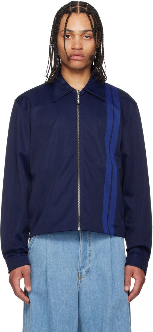 Palm Angels Navy Suit Track Jacket - Blue - Blue - PMBD086S25FAB0014645
