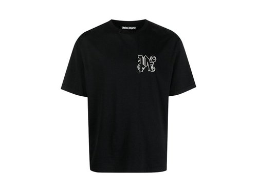 Palm Angels Monogram Regular Tee - Beige - PMAA089E23JER0011003