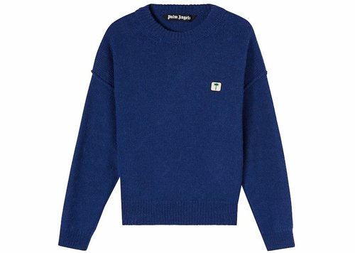 Palm Angels Palm Tree PXP Sweater - Blue - PMHE030S22KNI0054510