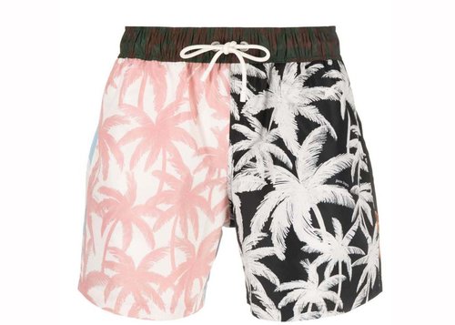 Palm Angels Patchwork Look Swim Shorts - Multicolor - PMFD002R24FAB0048484