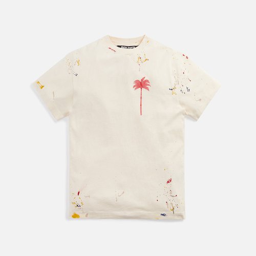 Palm Angels PXP Painted Classic Tee - Off White - AA001S22JER0030325