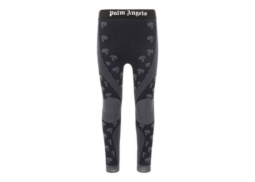 Palm Angels Ski Base Layer Bottoms - Black/White - PMVG006S23FAB0011001