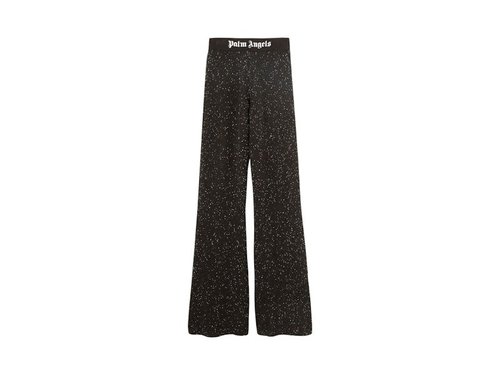 Palm Angels Soiree Knit Logo Pants - Black - PWHG021E23KNI0011001