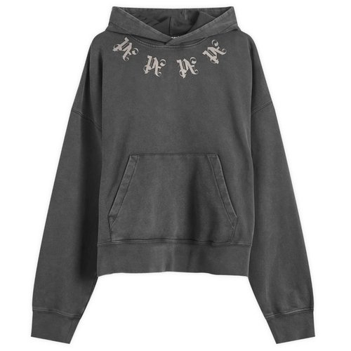Palm Angels Statement Monogram Hoodie - Black/Dark Grey - PMBB058F24FLE0021009