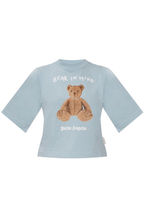Palm Angels T-shirt With Print - PWAA079F25JER0024160BABYBLUE