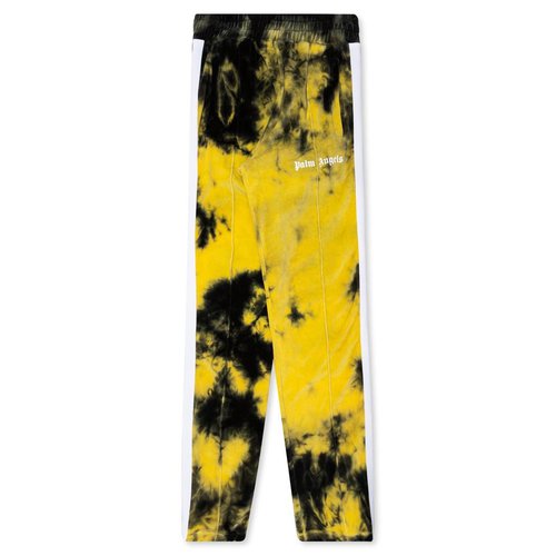 Palm Angels Tie Dye Chenille Track Pants 'Black/Yellow
