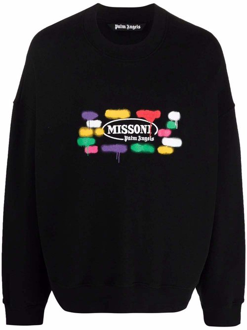 Palm Angels x Missoni Sport Crew | Size S - Black - PMBA026F21FLE0131001